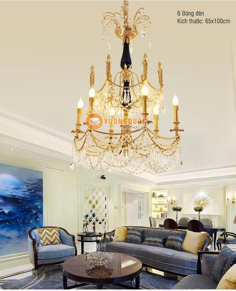 Đèn chùm đồng phòng khách ABR144-2